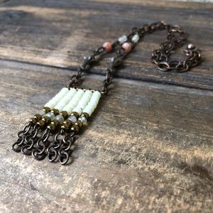 Rustic Fringe Gemstone Necklace